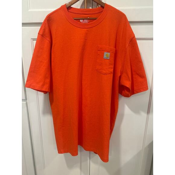 High visibility 2XL tall loose fit carhartt cotton tee men’s work wear - Picture 1 of 5